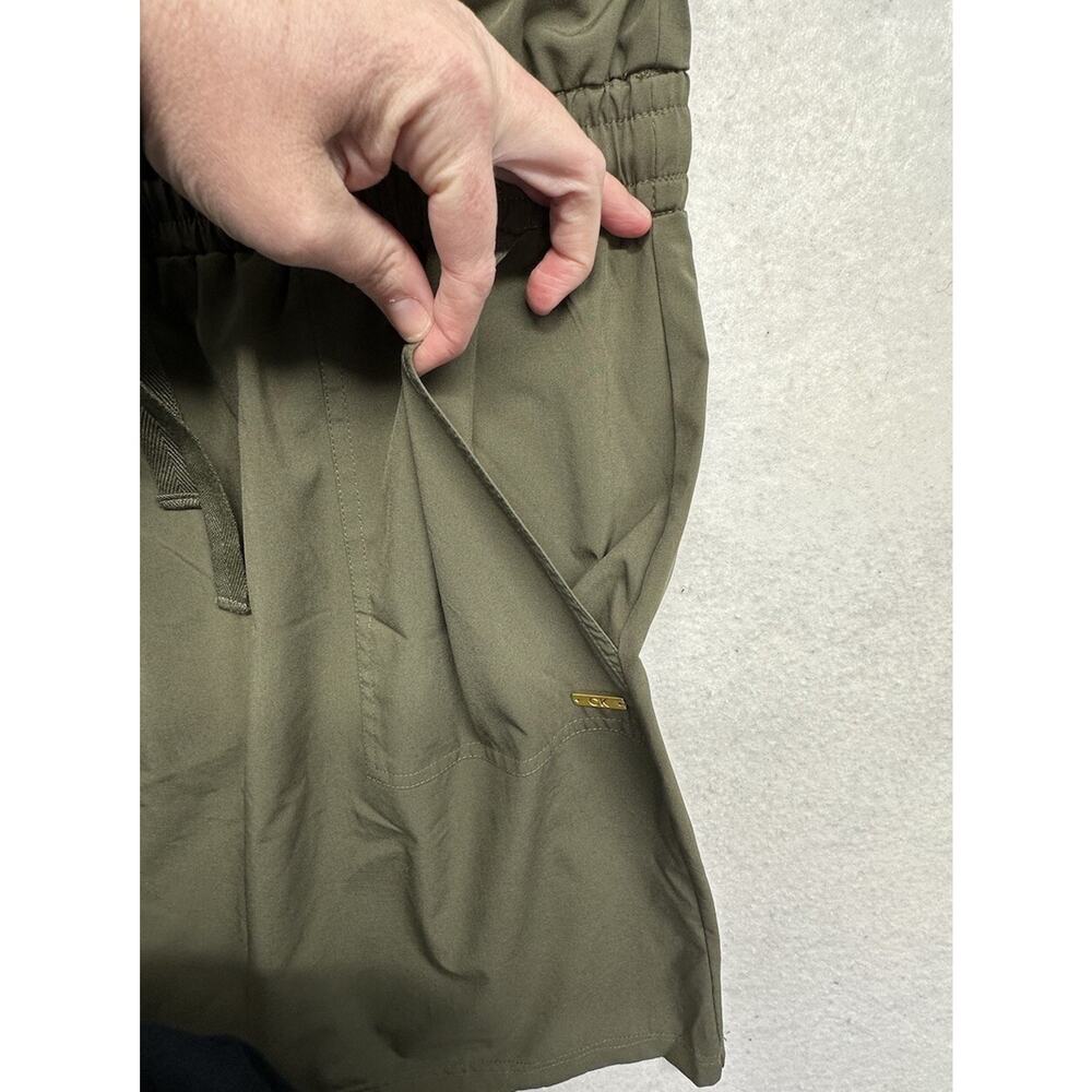 Calvin Klein Womens Size 8 Dress CK Logo Tie Army Green - Picture 8 of 8